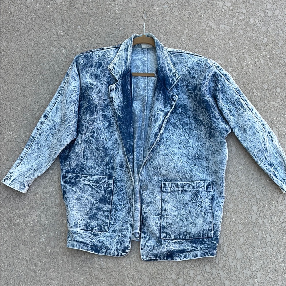 Vintage Hanna California Acid Wash Jean Jacket Denim 80s Size Small